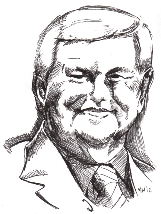Newt Gingrich Drawing